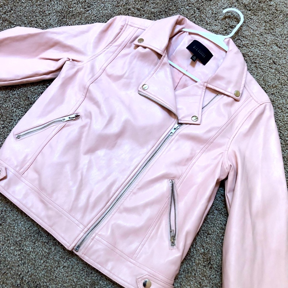 Brand new light pink leather jacket